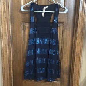 Express Blue Sequin Tank Top